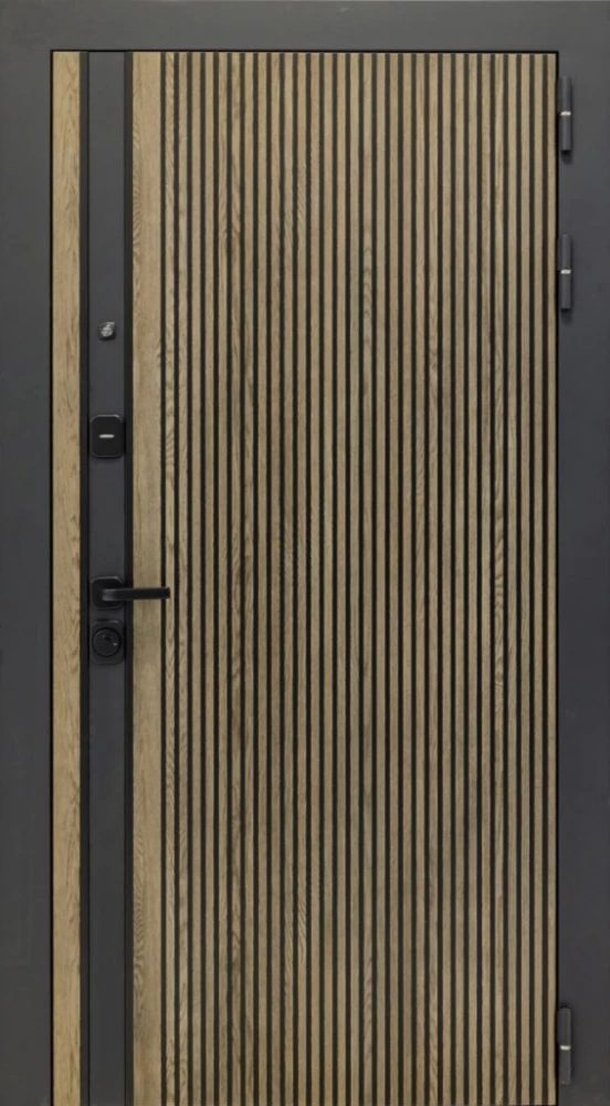 Входная дверь ДвериПРО Росна Без фрезеровки Дуб арктик горизонт DPRO228193 внешняя сторона