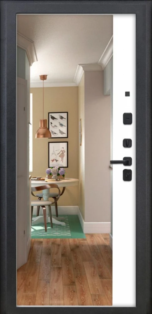 Входная дверь ДвериПРО Модель 3КЛ-1106 ФЛЗ-23 Веллуто бьянко DPRO226534 внутренняя сторона